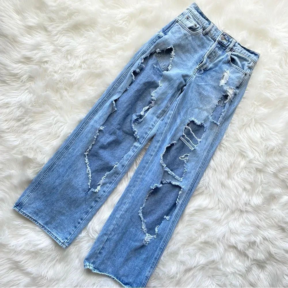 PacSun Distressed High Waisted Baggy Jeans